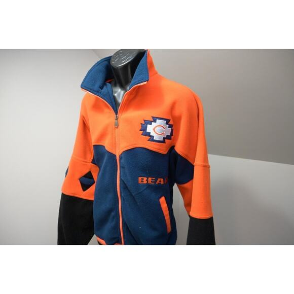 VTG 80's 90's Pro Elite Chicago Bears Full Zip Fleece Jacket Mens Size XL - Picture 3 of 14